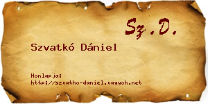 Szvatkó Dániel névjegykártya